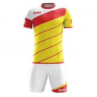 KIT LYBRA UOMO MAGLIA E PANTALONCINO - VestibilitÃ  Slim Fit. GIALLO/ROSSO  ZEUS SPORT