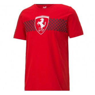 PUMA - T-shirt con bandiera a scacchi Scuderia Ferrari uomo - 599848-02