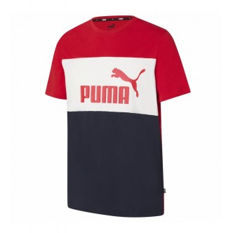 PUMA - ESSENTIALS COLORBLOCK TEE - FOR ALL TIME RED - UOMO - 848770 - 21