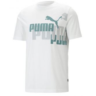 PUMA - ESSENTIALS LOGO POWER TEE - WHITE / ADRIATIC - UOMO - 673378 - 52