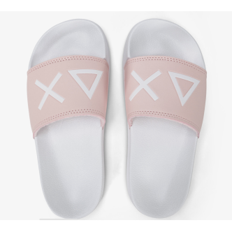 SUN68 CIABATTA DA RAGAZZA SLIPPERS LOGO BIANCO ROSA RAGAZZA X35404-0104