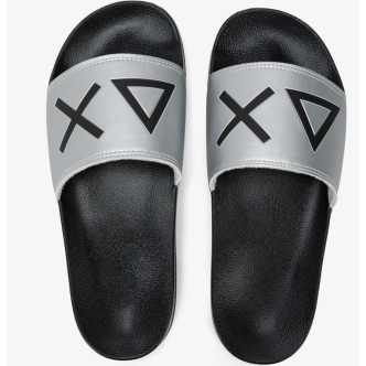 SUN68 CIABATTA SLIPPERS LOGO  DA UOMO COLORE NERO ARGENTO Uomo X35102-1144