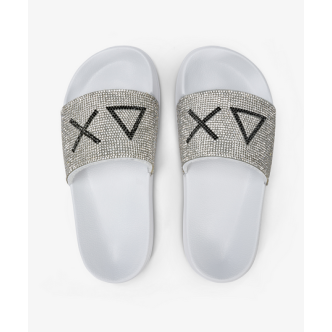 SUN68 CIABATTA DA RAGAZZA SLIPPERS LOGO COLORE BIANCO RAGAZZA X35405-01