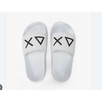 SUN68 CIABATTA DA RAGAZZO SLIPPERS LOGO COLORE BIANCO NERO RAGAZZO X35302-01
