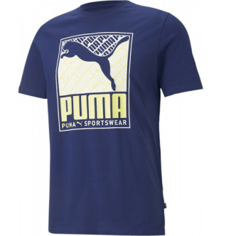 Puma Men's Blue Cat Box Tee T-shirt - 587766 12 Uomo 587766 12