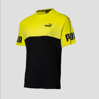 Puma maglietta manica corta Colorblock giallo limone-nero 847389 29 Uomo 847389 29