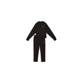 PUMA Tuta DOWNTOWN SWEATSUIT nero per donna con mini logo iconico laterale 693995 01 Donna 693995 01