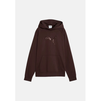 PUMA Felpa con cappuccio RHINESTONE HOODIE marrone da donna con logo in strass 694577 33 Donna 694577 33